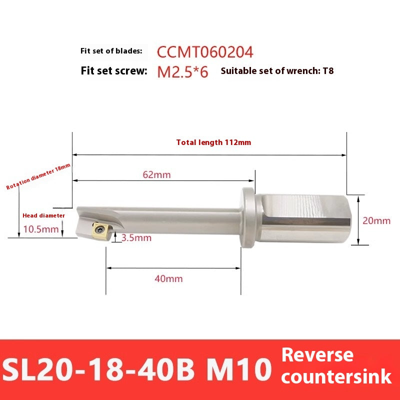 1146-Reverse Countersink Cutter Machining Center Reverse Countersink Face Milling Toolholder Reverse Pull Countersink Cutter Inverted Pull Reverse Scrape Countersink Toolholder Shandong Denso Pricision Tools Co.,Ltd.